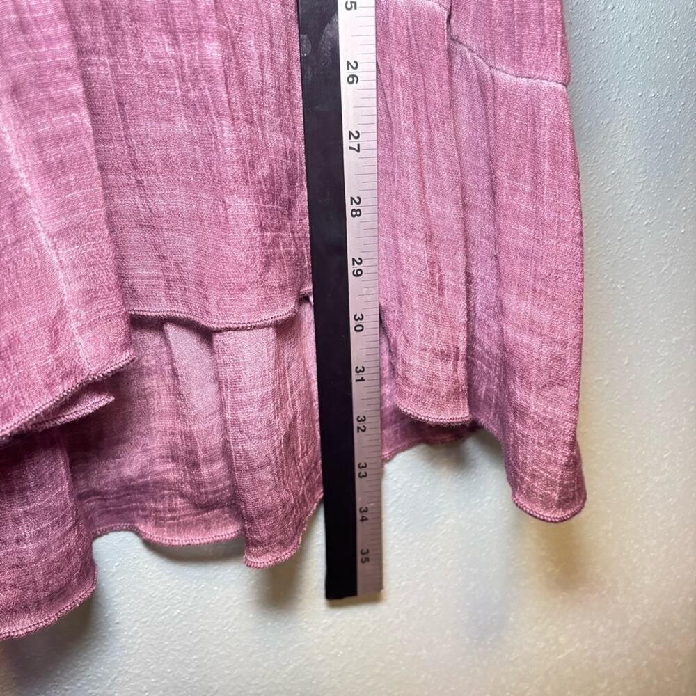 Umgee Purple Pink Boho Ruffle Hem Tunic Top Size Small - Picture 7 of 8